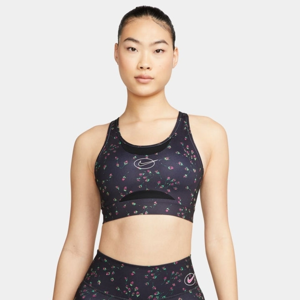 Nike Women's Black Floral Sports Bra